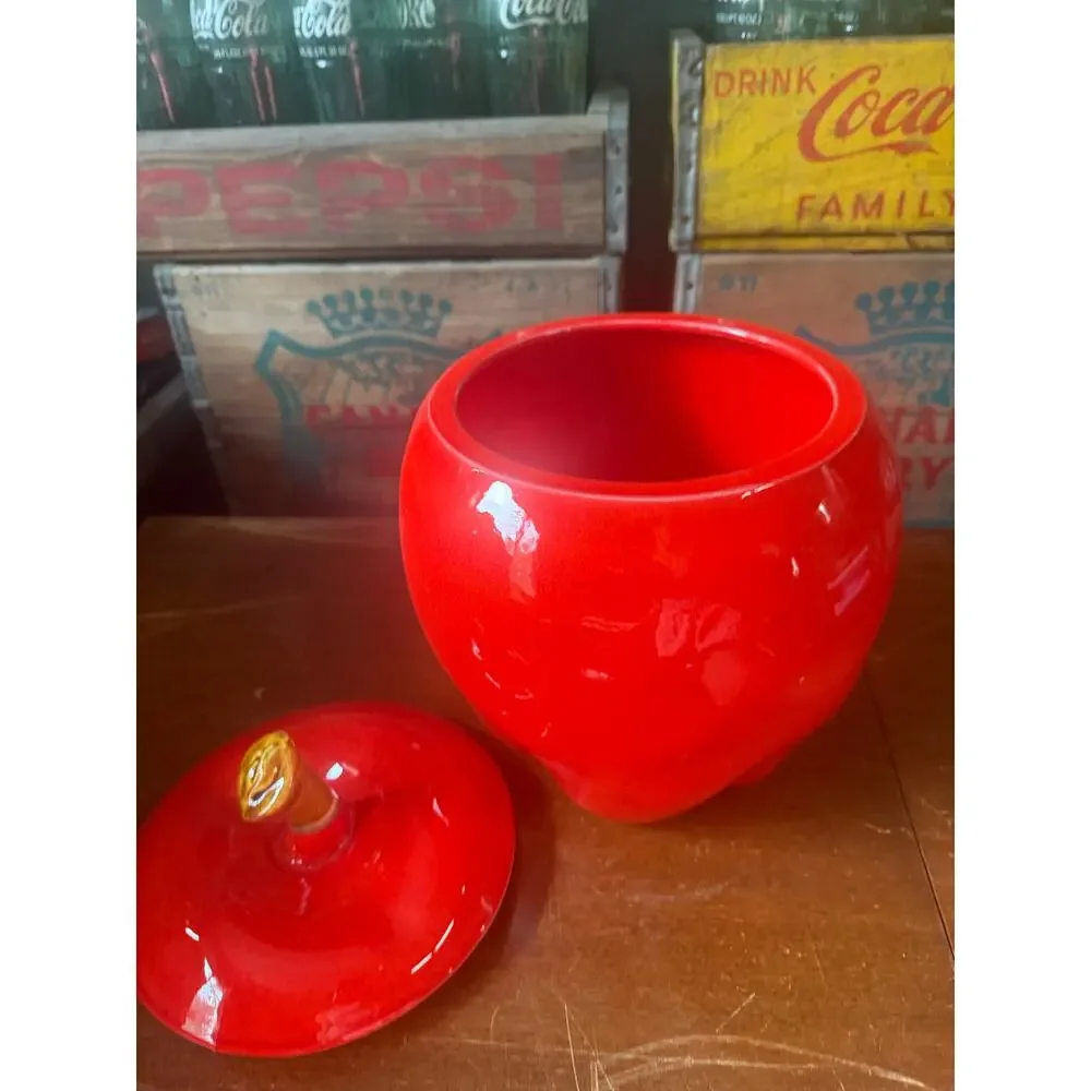 Vintage 1950's Red Apple Cookie Jar by Doranne of California J-111 MADE IN USA